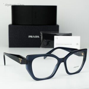Prada Women Eyeglasses Blue Crystal Demo Cat Eye PR18WV 08Q1O1 BRAND NEW